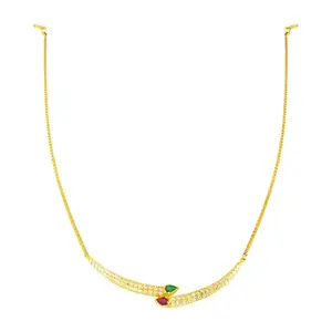 Buds of Love Diamond Necklace with Emerald & Ruby