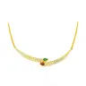 Buds of Love Diamond Necklace with Emerald & Ruby