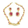 Cultured Elegance Diamond & Ruby Necklace Set