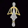 Love Bow for Your Heart Gold & Real Diamond Pendant (P989)