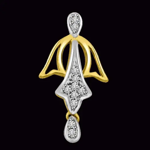 Love Bow for Your Heart Gold & Real Diamond Pendant (P989)