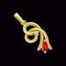 Goldi Twister Real Diamond & Red Ruby Pendant