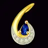 Twisted Leaf Real Diamond & Blue Sapphire Pendant