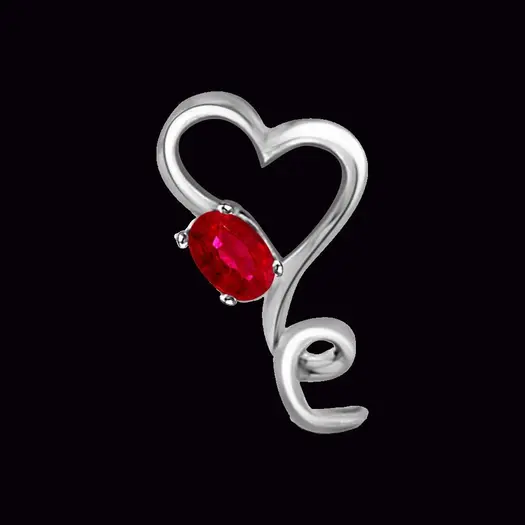 0.15cts White Gold Real Red Ruby Pendant (P1022)