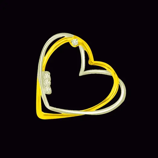 Love me More Two Tone Real Diamond Heart Pendant