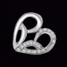 White Gold 14kt Real Diamond Heart Pendant