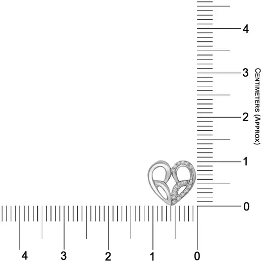 White Gold 14kt Real Diamond Heart Pendant