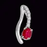 Real Ruby Pendant With Diamond Accent In White Gold (P1089)