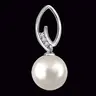 Exotic Real Pearl And Diamond Pendant In 14kt Gold