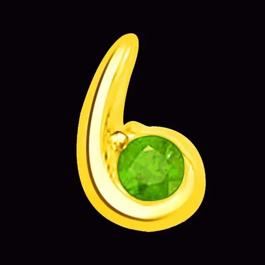 Green Desire Stunning Pendant Of Real Emerald In Gold
