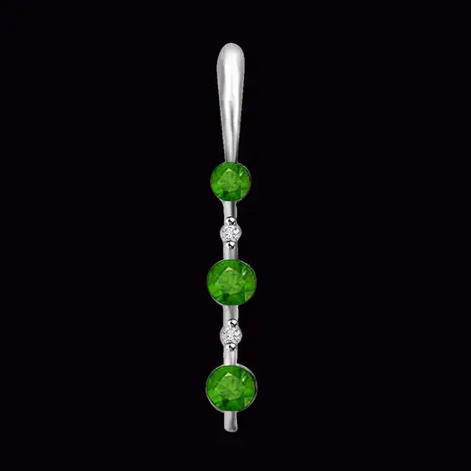 Green Delight Real Emerald Drop Pendant White Gold