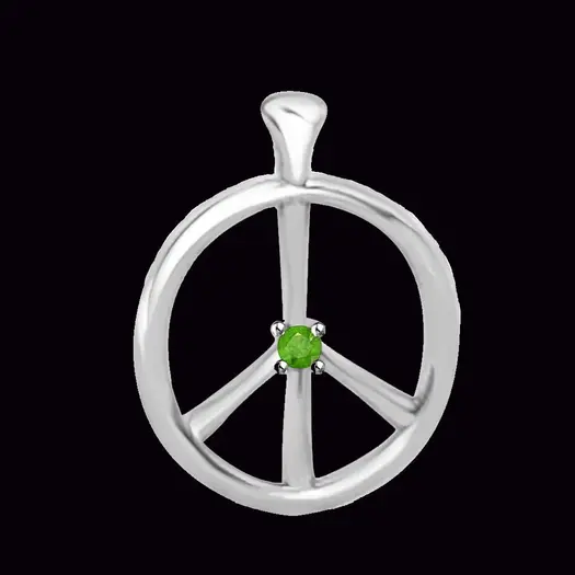 Passion Chakra Pendant In White Gold With Real Emerald