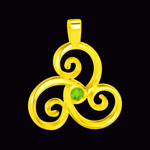 Flowery Emerald Amazing 18kt Yellow Gold And Emerald Pendant
