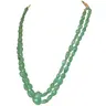 Two Line 243.77cts REAL Natural Light Green Oval Faceted Emerald Necklace for Women (243.77cts EMR Neck)