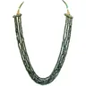 4 Line 176cts REAL Natural Green Emerald Beads Necklace for Women (176cts EMR Neck)