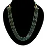 4 Line 176cts REAL Natural Green Emerald Beads Necklace for Women (176cts EMR Neck)