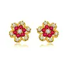 0.88 cts Diamond Ruby Earrings