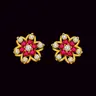 0.88 cts Diamond Ruby Earrings