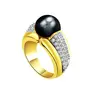 1.00ct Diamond Set In Black Tahitian Pearl Ring