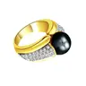 1.00ct Diamond Set In Black Tahitian Pearl Ring