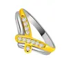 0.11 cts Fancy Diamond Two Tone 18K rings