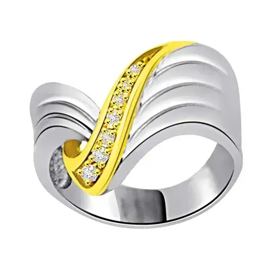 0.10 cts Fancy Diamond Two Tone 18K rings