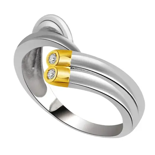 0.05 cts 2 Diamond Two Tone 18K rings