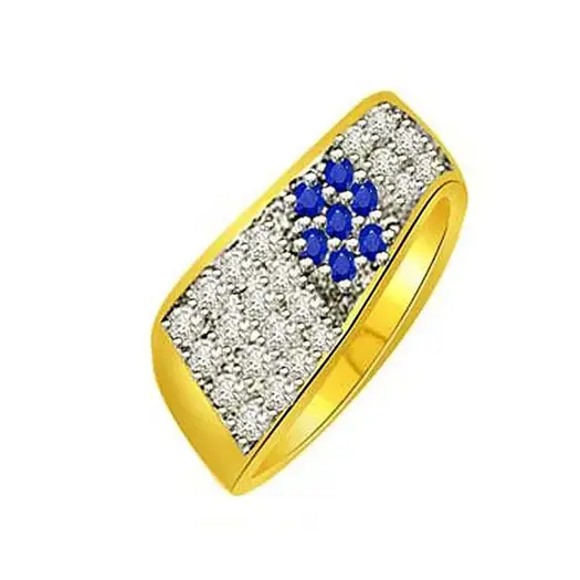 0.32ct Classy Diamond and Sapphire Ring