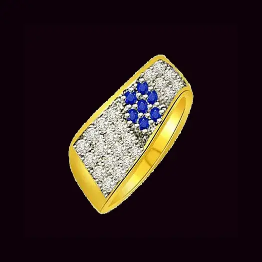 0.32ct Classy Diamond and Sapphire Ring